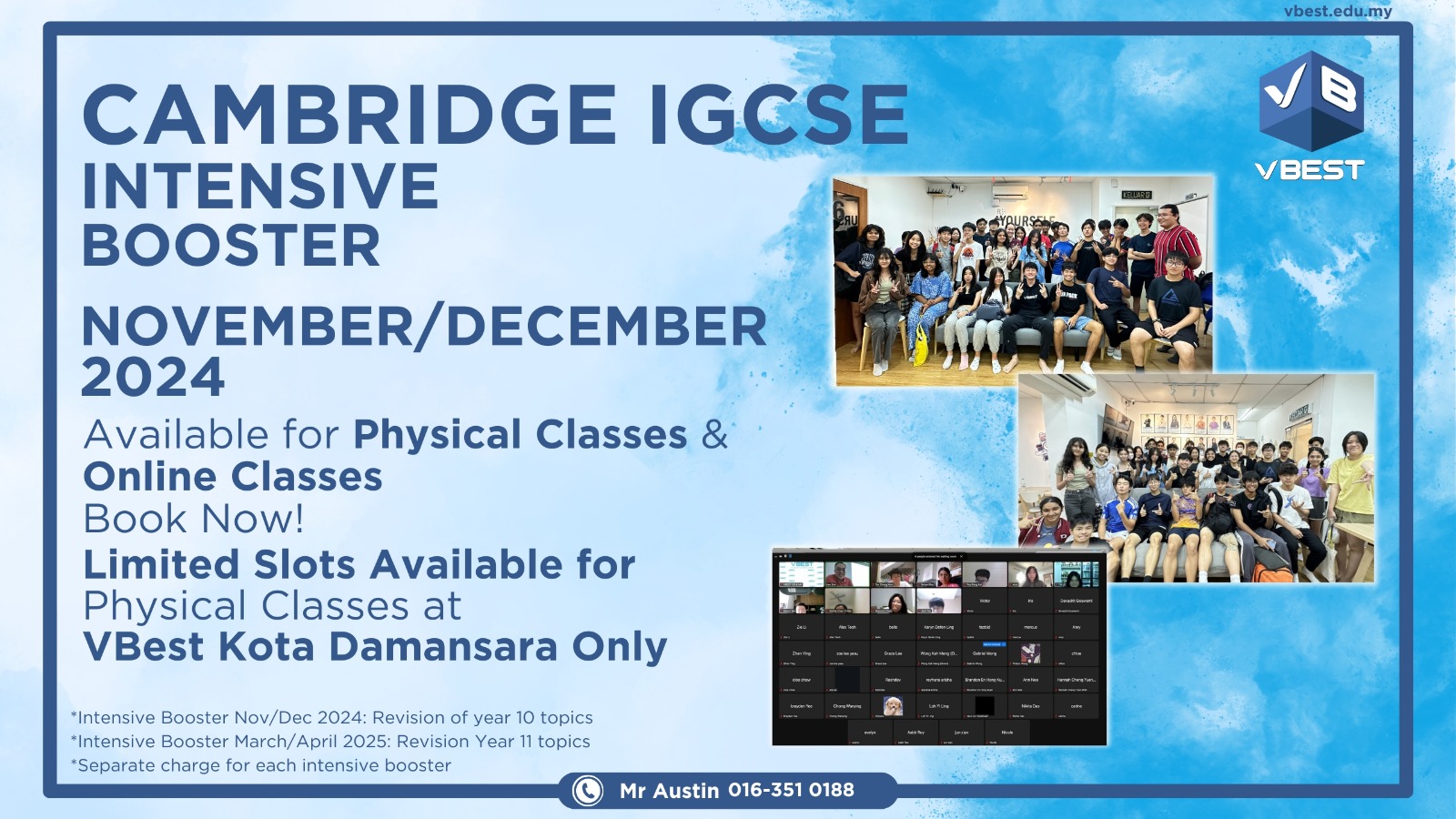 🏆 Booster - Year 10 IGCSE Intensive Course Dec 2024 VBest Tuition Centre